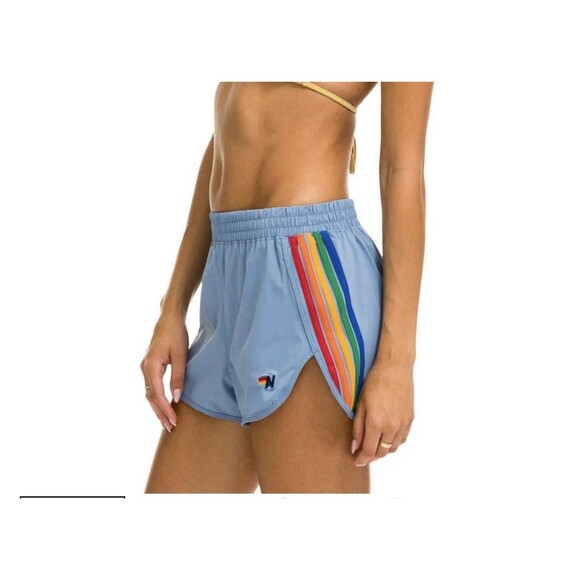 Aviator Nation Pants - AVIATOR NATION WOMEN'S 5 STRIPE FLEX BOARD SHORTS - ISLANDA   RAINBOW Size Small
